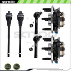 Set of 6 Front Steering Tie Rod End Links & Wheel Bearing Hubs for GMC Yukon (2000–2006)