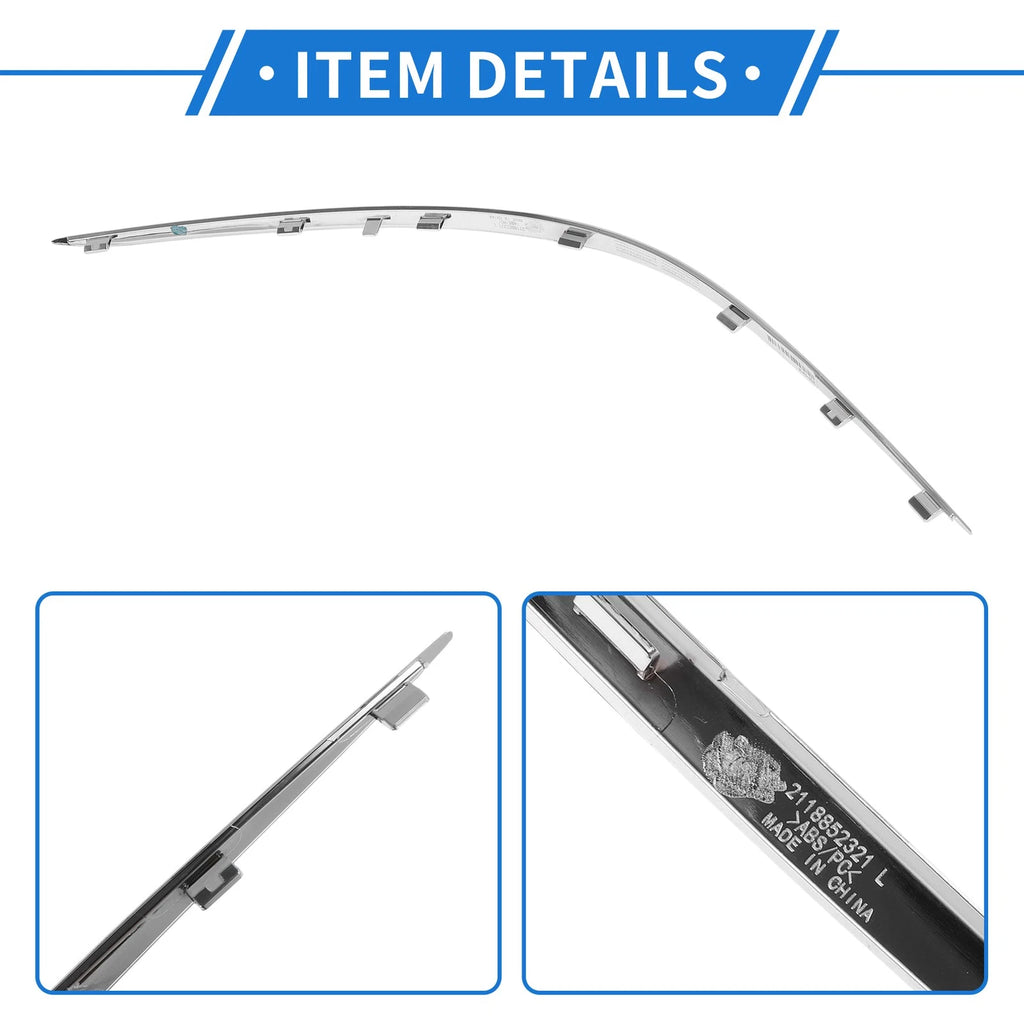 Bumper Grille Trim Garnish No. 2118852321 for Mercedes-Benz E-Class (2005–2008)