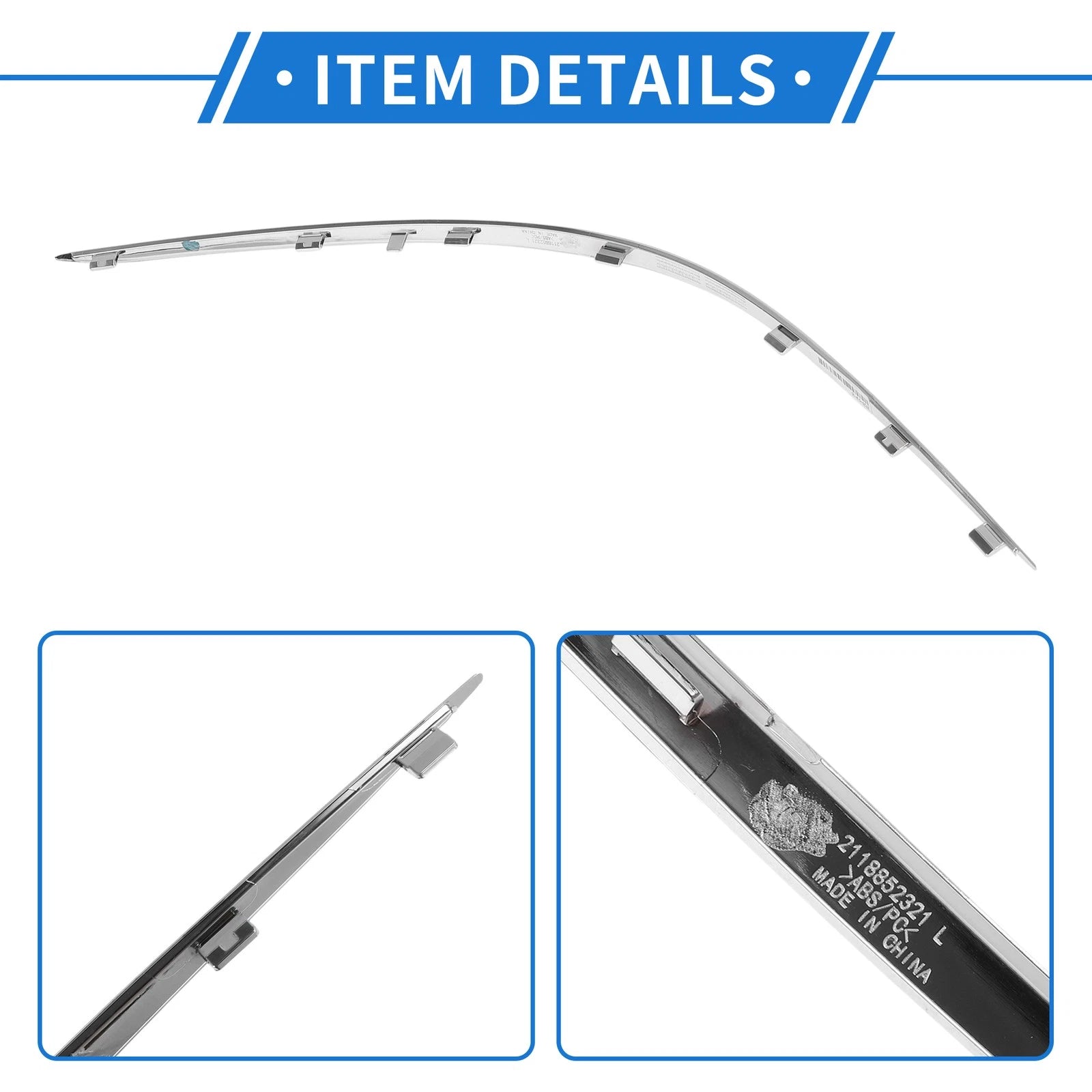 Bumper Grille Trim Garnish No. 2118852321 for Mercedes-Benz E-Class (2005–2008)