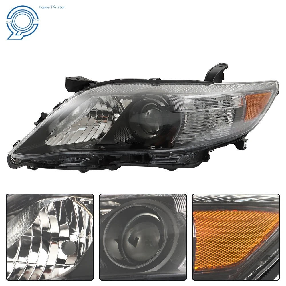 Set of 2 Black Headlights for Toyota Camry (2010–2011)