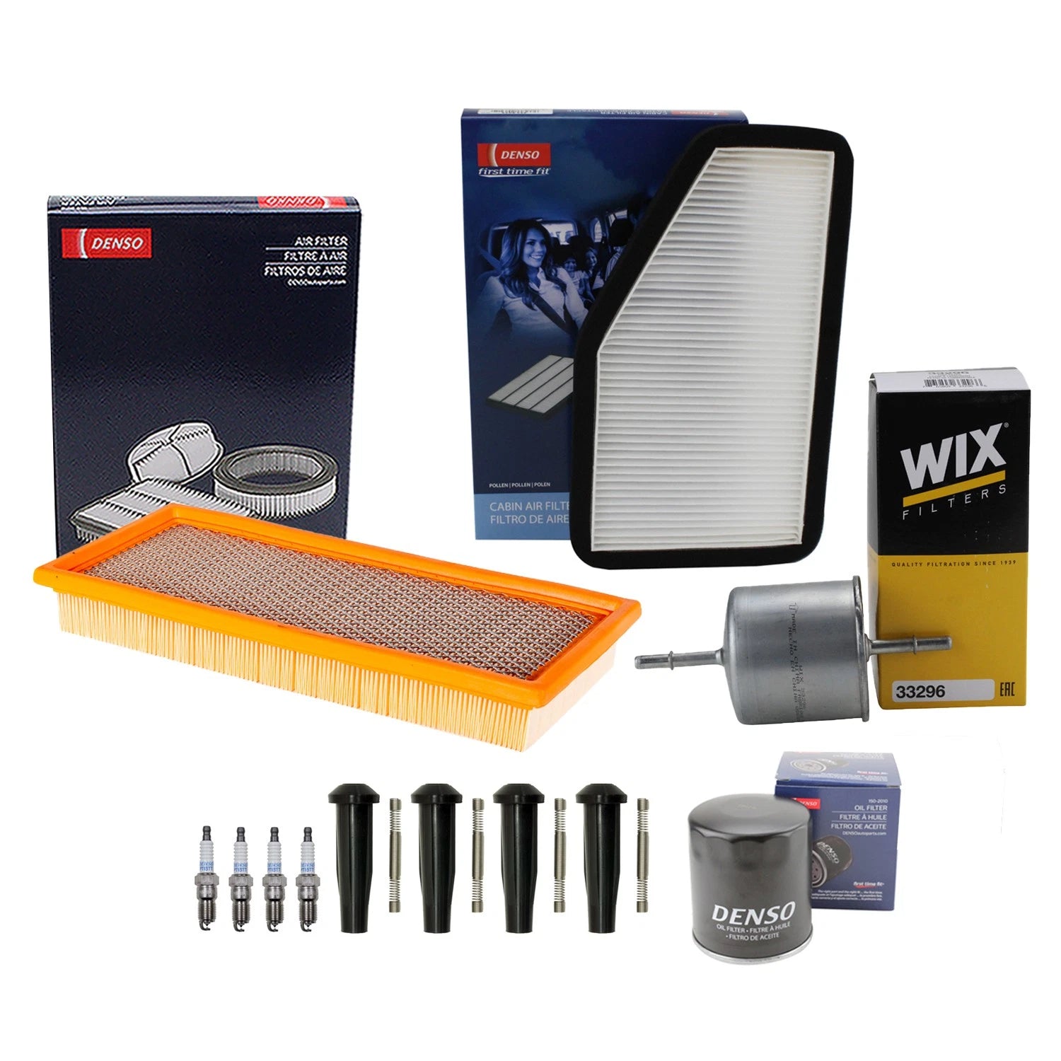 Denso Tune Up Kit 4 Spark Plugs & Boots for Tribute 2001–2008