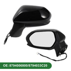 Left Side Door Mirror for Toyota Camry (Manual Folding, Gloss Black)