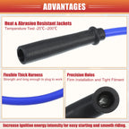 9 Pcs Spark Plug Wire Ignition Coil Cable for Chevrolet SBC BBC 