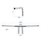 Chrome 1-1/4" Fat 8" Rise T-Bar Handlebar for Harley Road King (2003–2013)