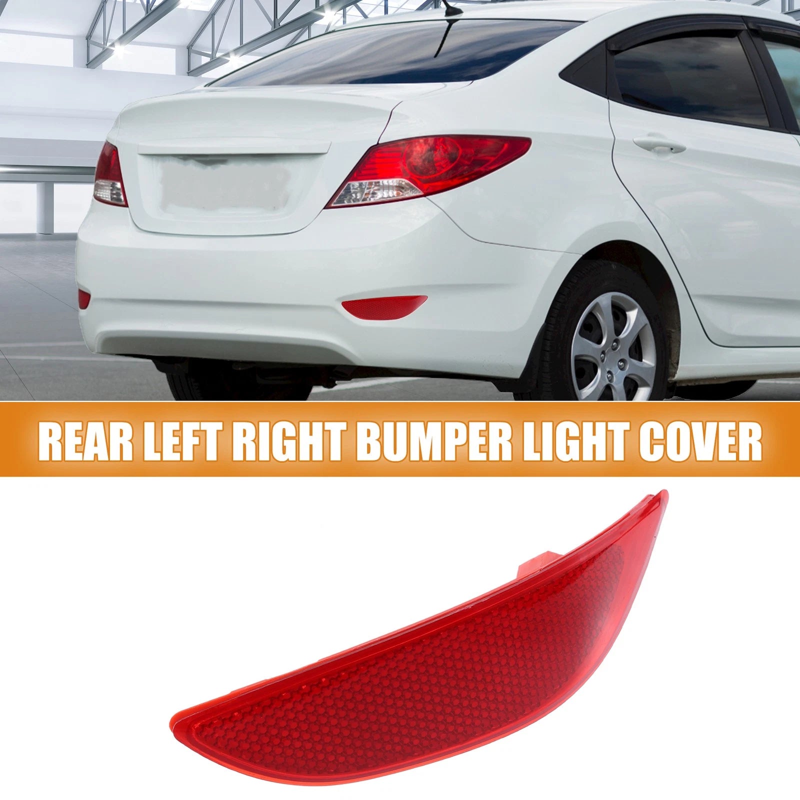 Rear Right Bumper Reflector Light Cover for Hyundai Accent (2010–2017) 92406-1R000 Red