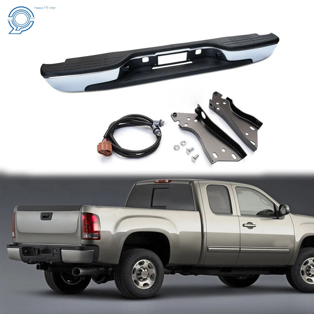 Chrome Rear Step Bumper for Chevy Silverado 1500 GMC Sierra 1500 (1999–2007)