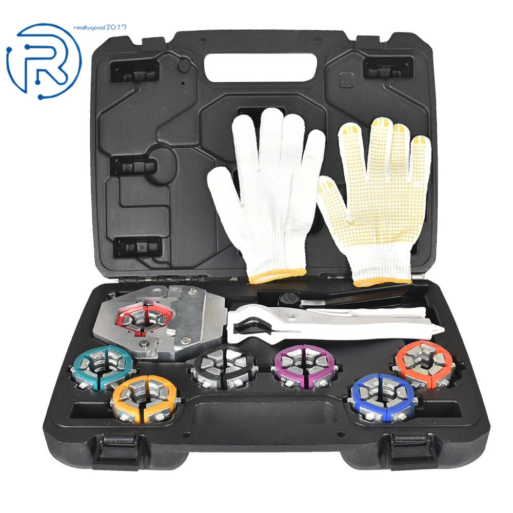 Crimping Tool Set for A/C Hose (Hydraulic, 7 Dies)
