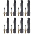 Set of 8 Bosch Spark Plugs & NGK Ignition Coil Boots for BMW 740Li (2002–2005)