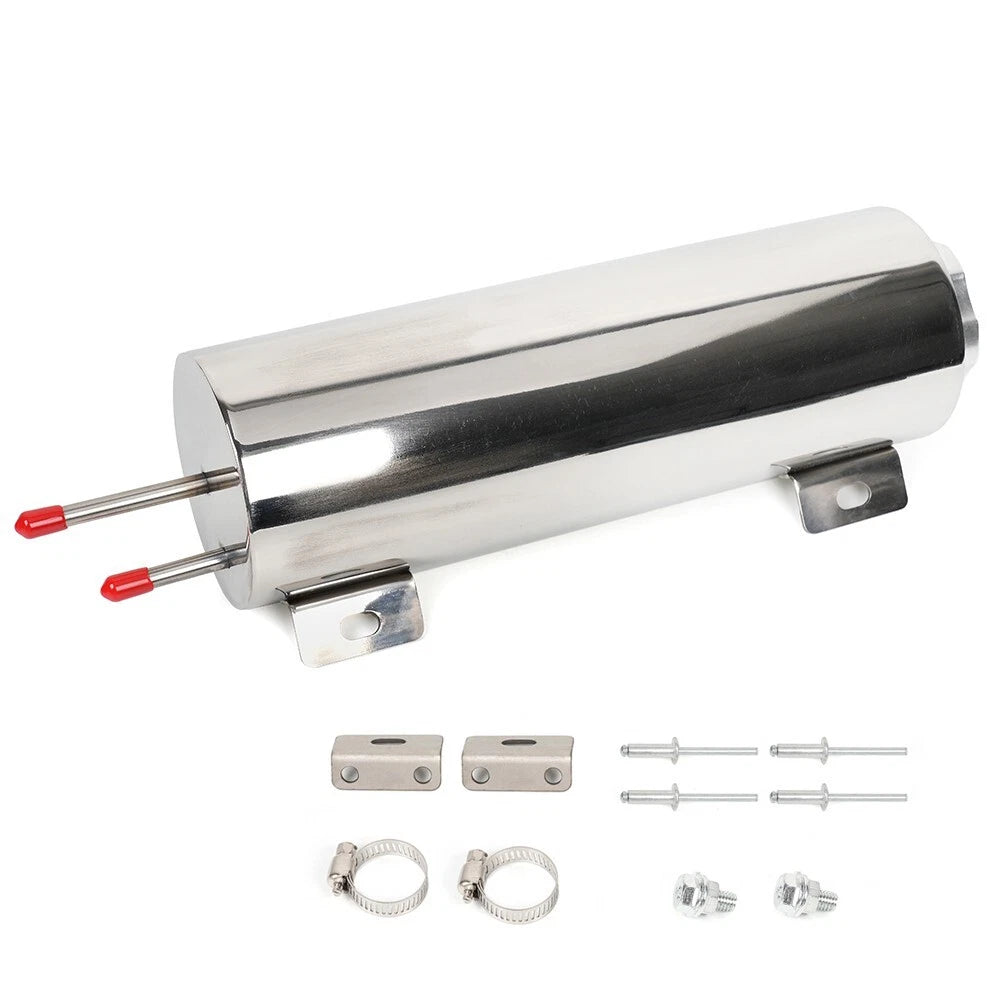 Polished Stainless Steel Radiator Coolant Overflow Tank Can 32oz