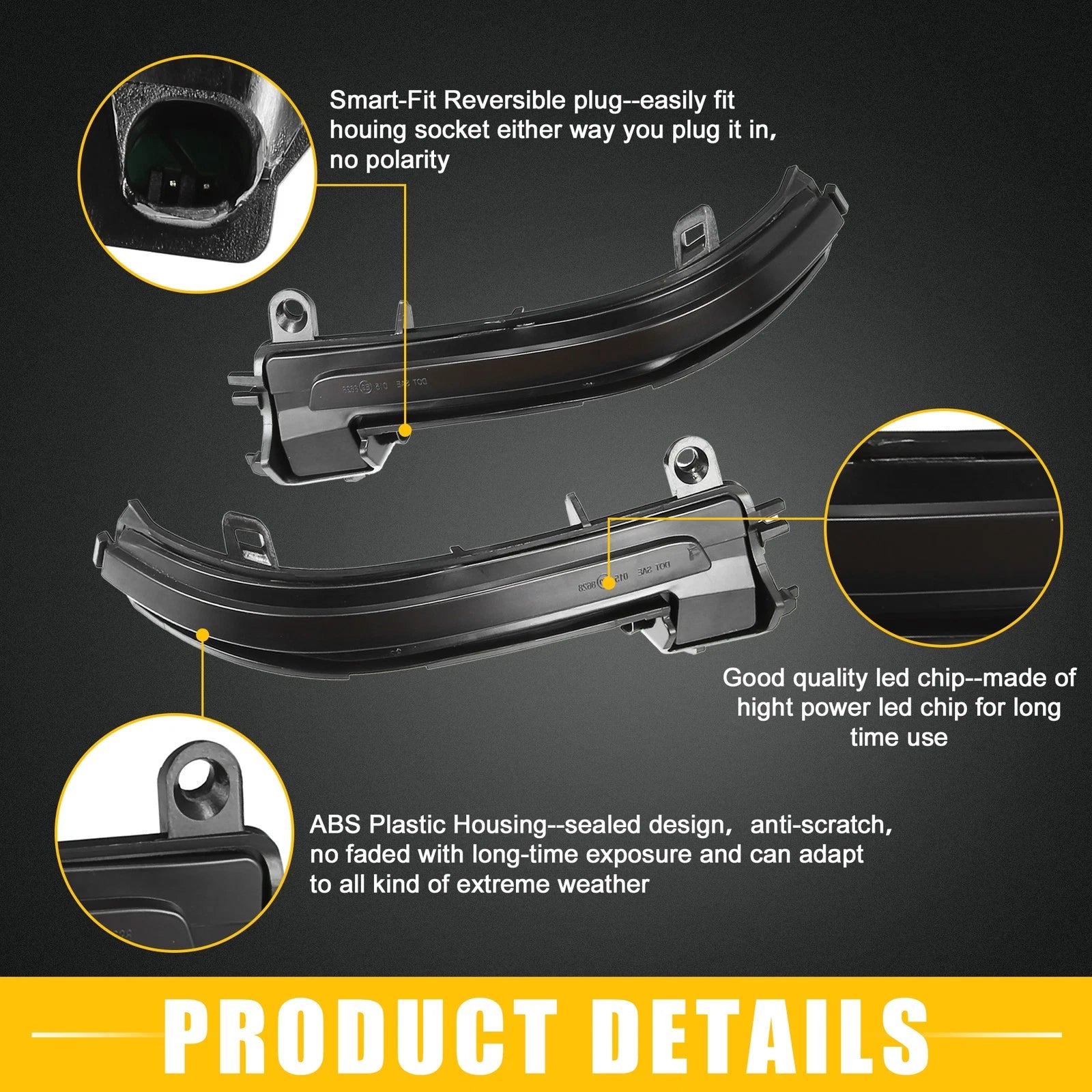 Set of 2 Mirror Turn Signal Lights for BMW 1 Series F20 (2012–2019) 63137280771