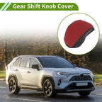 1 Pcs Gear Shift Knob Cover for Toyota RAV4 (2019–2024) Black Faux Leather