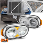 Full LED Turn Signal Headlights for Peterbilt 359 379 389 (1981–2021)