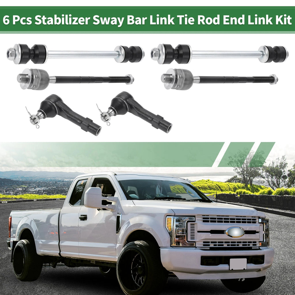 6 Pcs Front Suspension Kit Tie Rod Ends Sway Bar Link for Ford Explorer (2002–2010)
