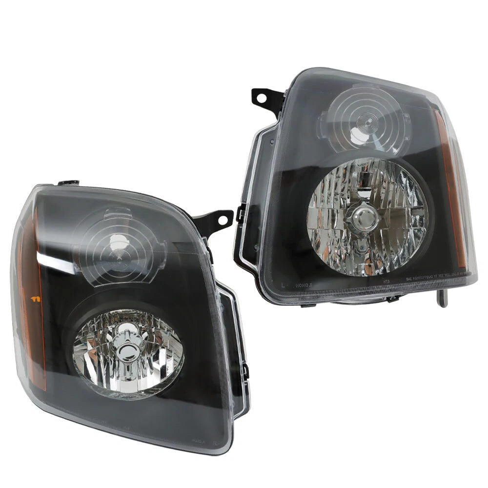 Headlight Assembly for GMC Yukon XL (2007–2014) Halogen Black Clear