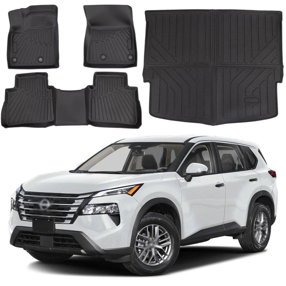 TPE Floor Mats & Trunk Cargo Liners Set for Nissan Rogue (2021–2026)