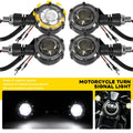 4X Amber White Smoked Bullet Turn Signal Lights for Motorcycle (12V)