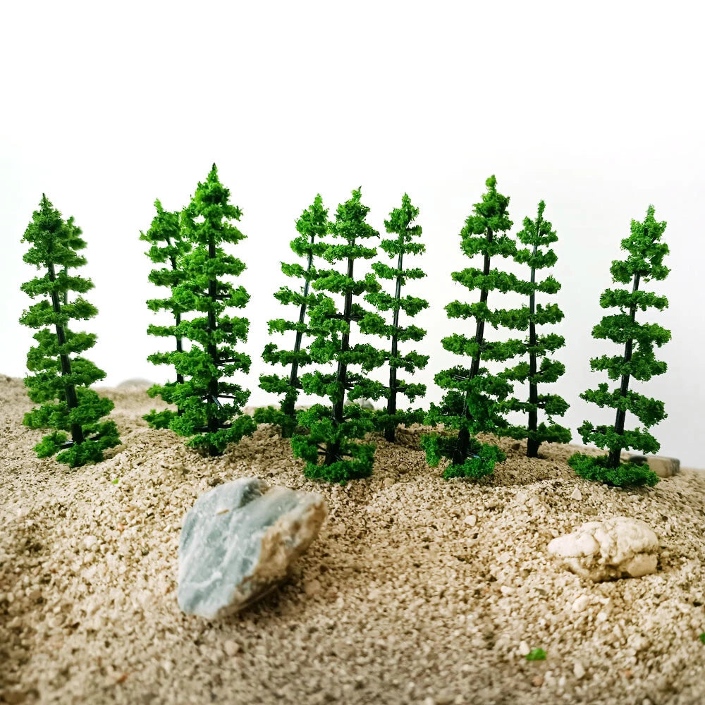 10Pcs Miniature Trees for HO N Scale Railway Scenery