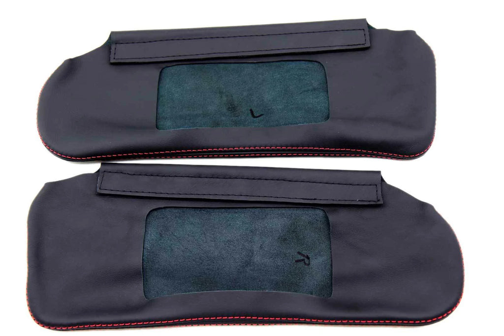 Sunvisor Covers for Camaro Firebird (1993–2002) Red Stitch Leather Synthetic