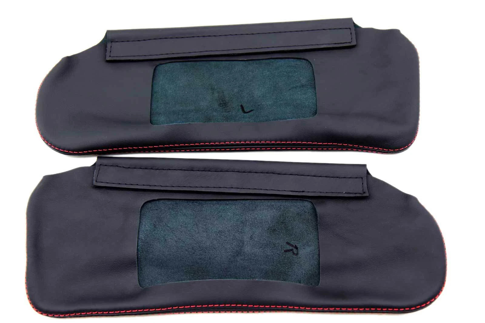 Sunvisor Covers for Camaro Firebird (1993–2002) Red Stitch Leather Synthetic