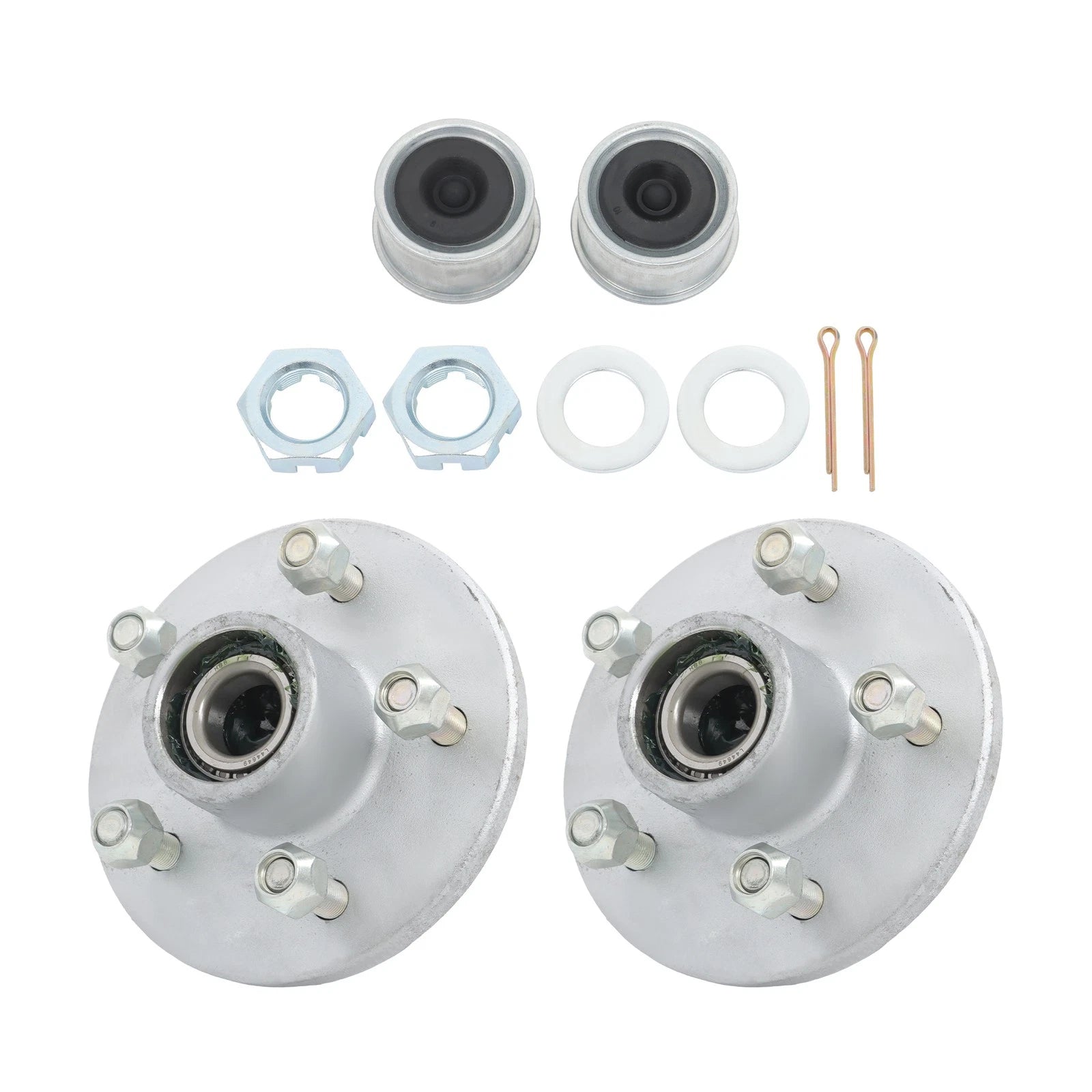 2X Pre-Assembled Galvanized Trailer Hub Kit for 3 (5 on 4.5)