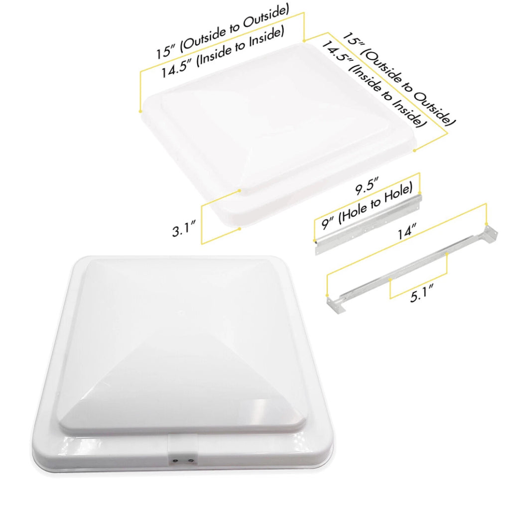 2Pcs Replacement Roof Vent Lid Cover for Ventline Camper RV Trailer (14")