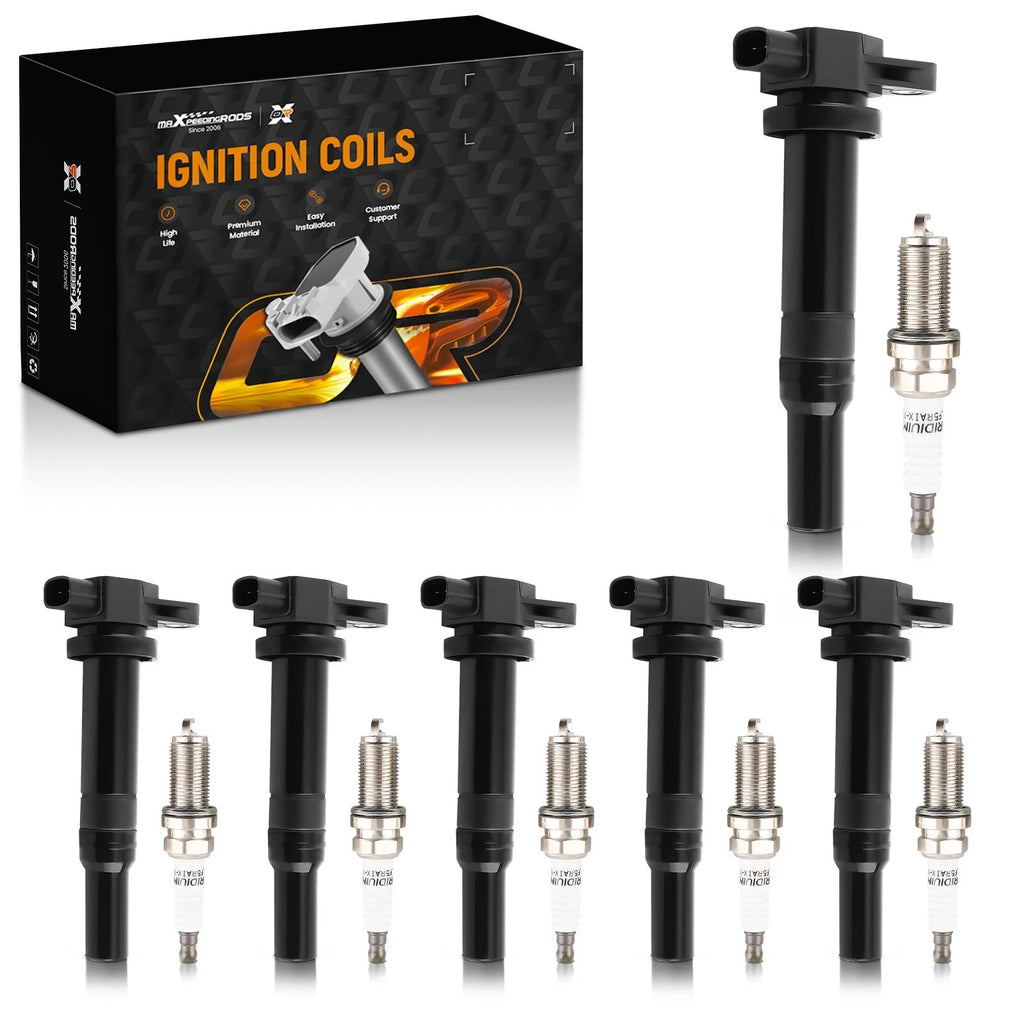 6 Ignition Coils & Spark Plugs for Hyundai Santa Fe Kia Magentis (2001–2006) UF558 5018
