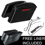 Hard Saddlebags & Chrome Conversion Brackets for Harley Softail (2000–2023)