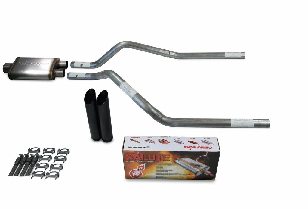 Dual Exhaust Kit for GMC Jimmy (1992–1994) - 2.5" Black Tips