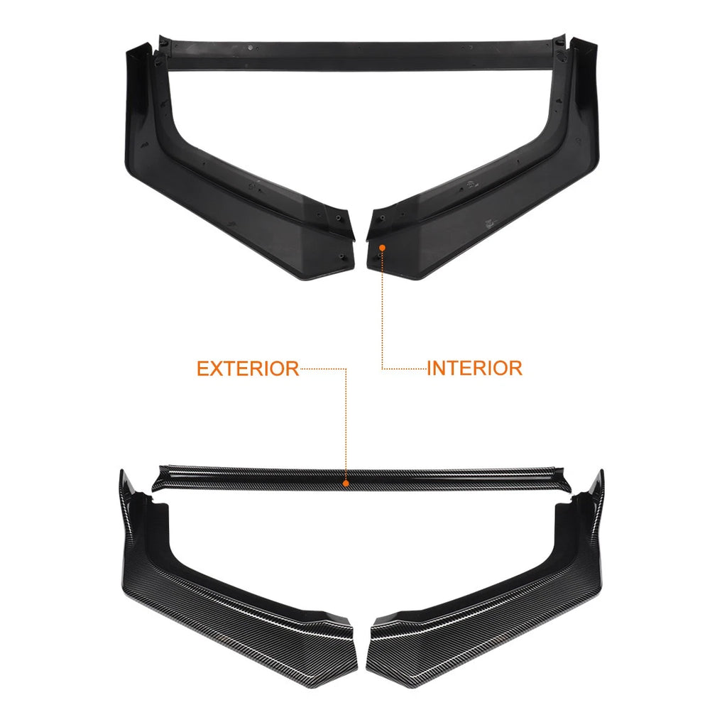 Carbon Fiber Look Type-R Front Bumper Spoiler for Honda Civic Sedan (2022–2024)