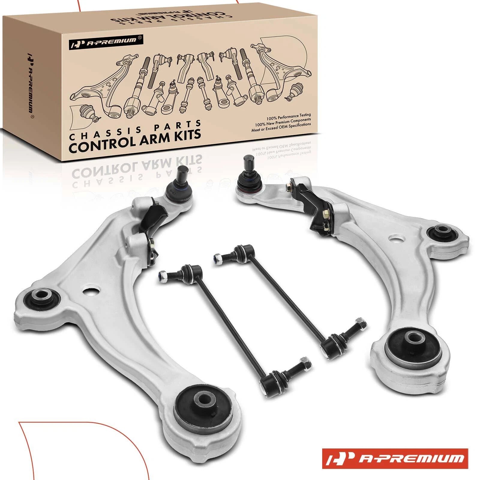Set of 4 Front Lower Control Arm Sway Bar Links for Nissan Maxima (2009–2014)
