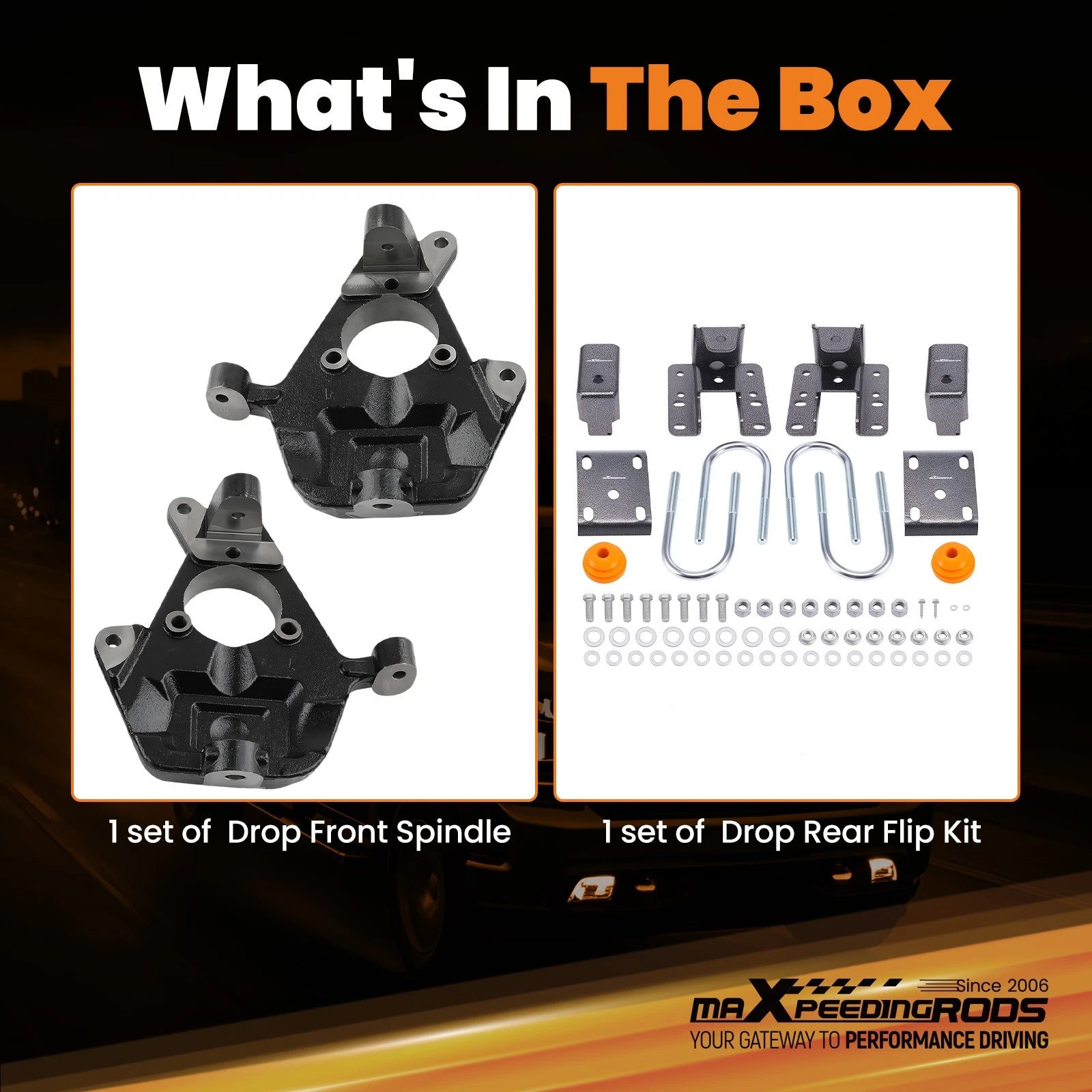 2" Front 5" Rear Drop Kit for Chevy Silverado 1500 GMC Sierra 1500 (1999–2006)