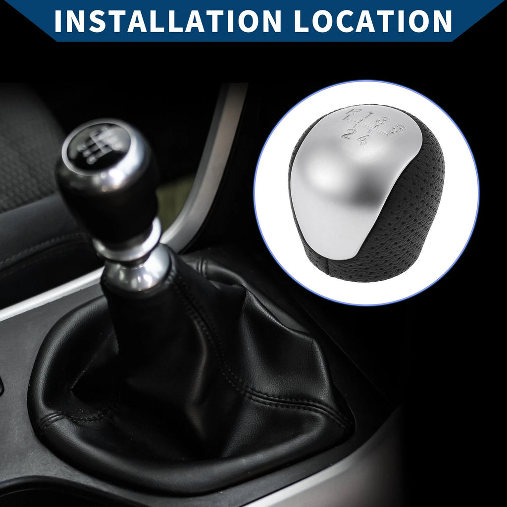 5 Speed Manual Gear Shifter Knob for Hyundai Elantra (2009–2012) Faux Leather Black