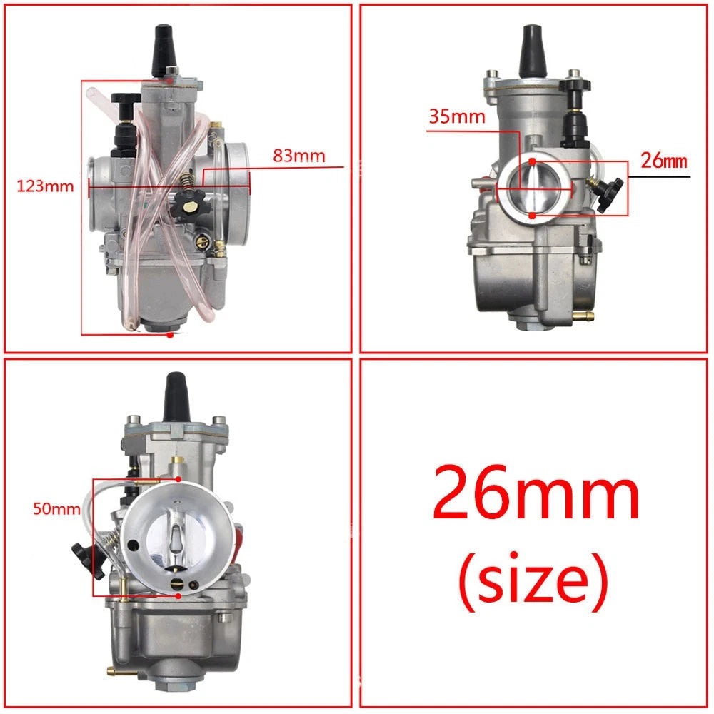 26mm Carburetor for Keihin KOSO OKO PWK26 (90–125cc)