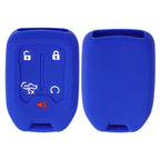 2pcs Silicone Key Fob Case Cover for Chevrolet Silverado (2019–2022) Black Blue