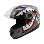 Youth Full Face Motorcycle Helmet for Kids (M-XXL) - Shark Blue Yellow Gray