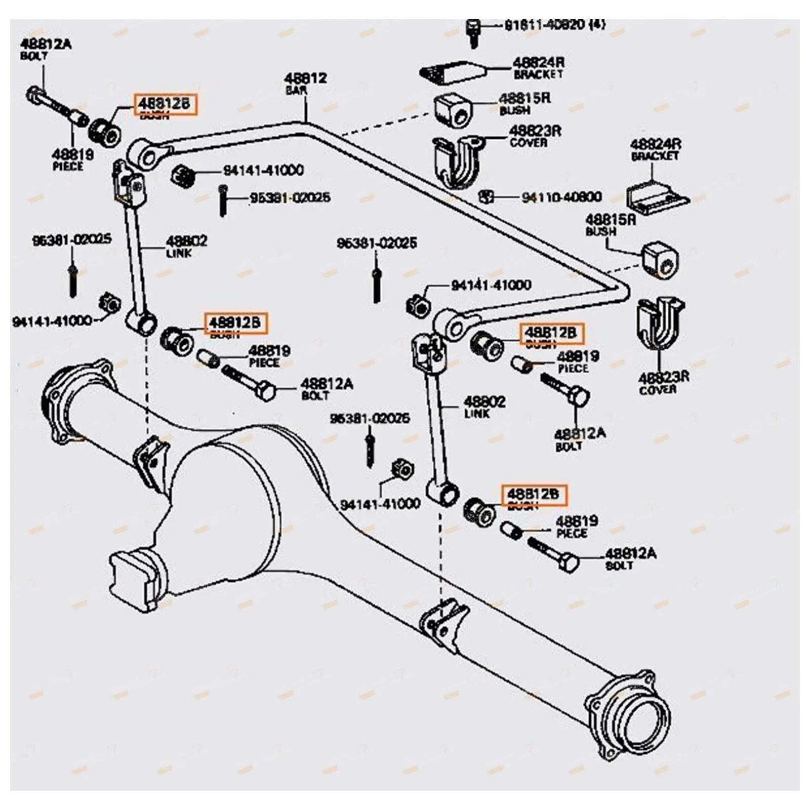 Rear Sway Bar Link Bush Kit for Landcruiser 40 Series (1960���1984)