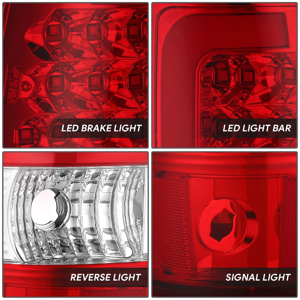 Set of 2 LED C-Tube Bar Tail Brake Light Lamps for Silverado Sierra 1500 (2003–2007)