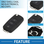 3 Button Keyless Entry Remote Fob Shell Case for Volkswagen Passat (2002–2005)