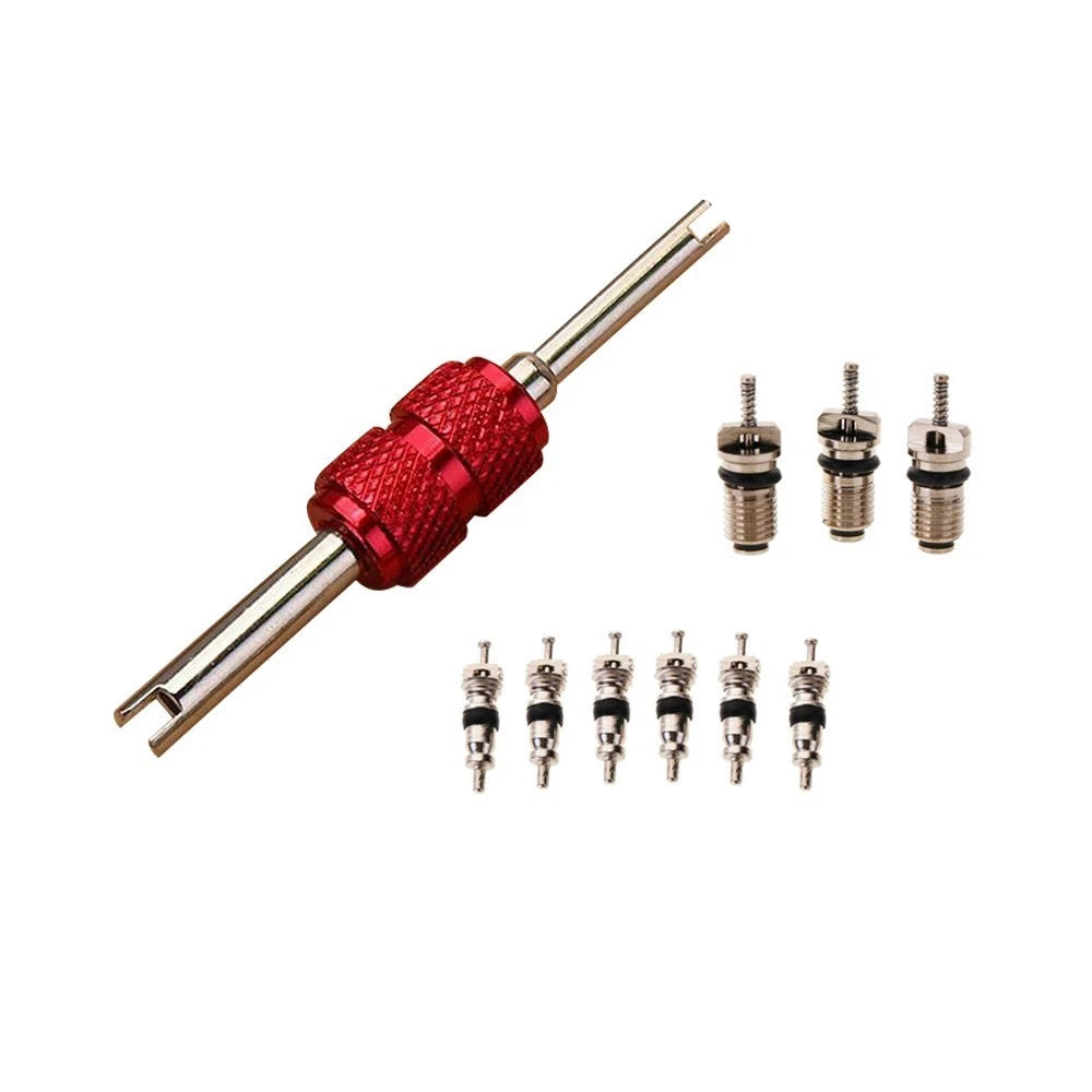 Air Conditioning Valve Cores Kit for A/C System (Copper, Remover Tool)