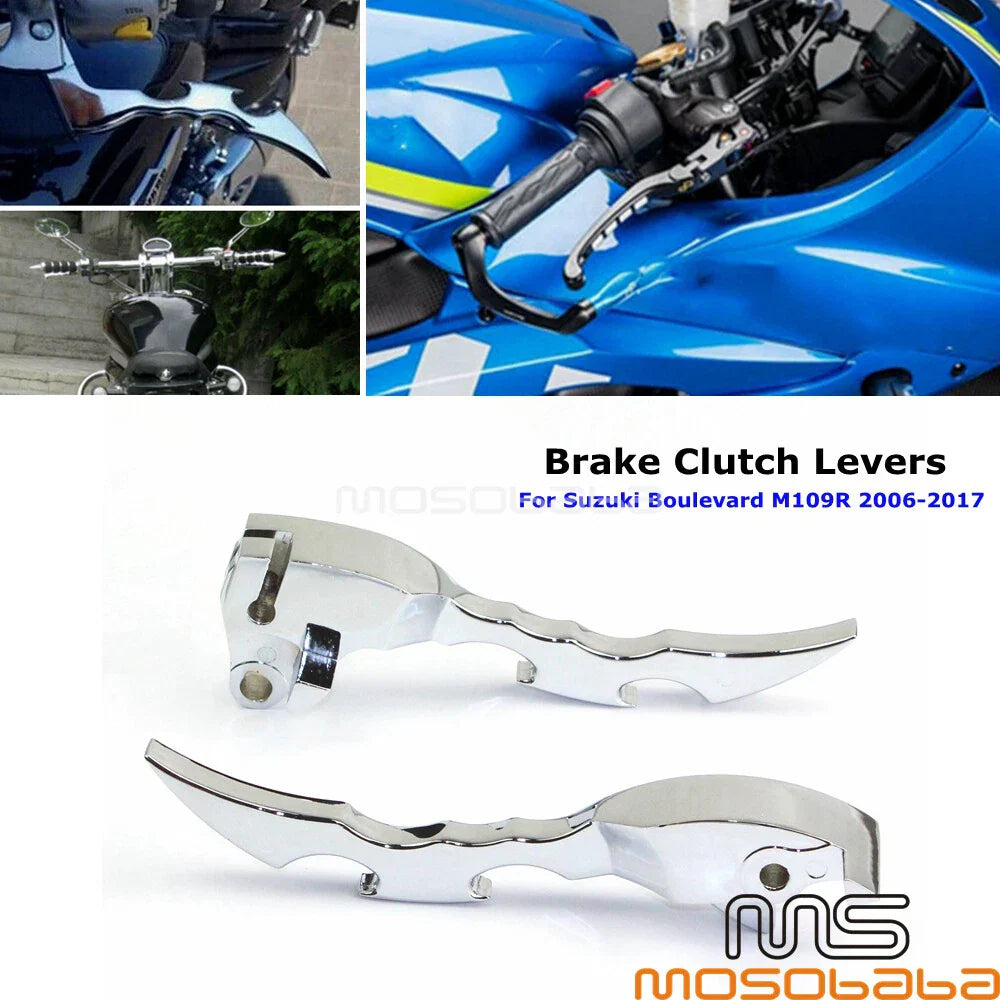 Chrome Brake/Clutch Hand Control Levers for Suzuki Boulevard M109R (09-13)