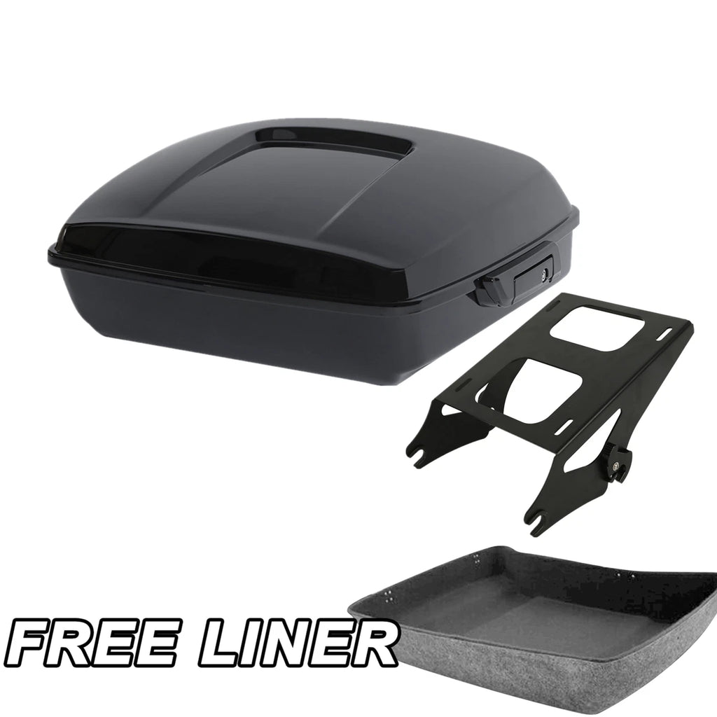 Black Chopped Trunk Mount Rack for Harley Touring Road Glide (2014–2025)
