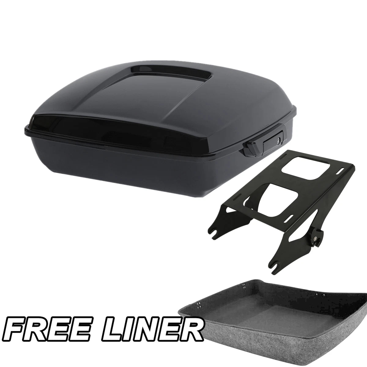 Black Chopped Trunk Mount Rack for Harley Touring Road Glide (2014–2025)