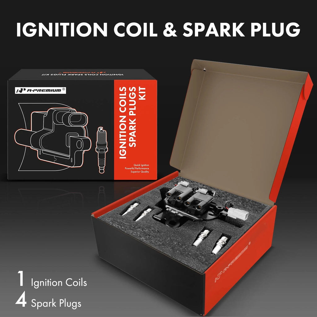 Ignition Coil & Iridium Spark Plugs Set for Hyundai Elantra (2003-2006)