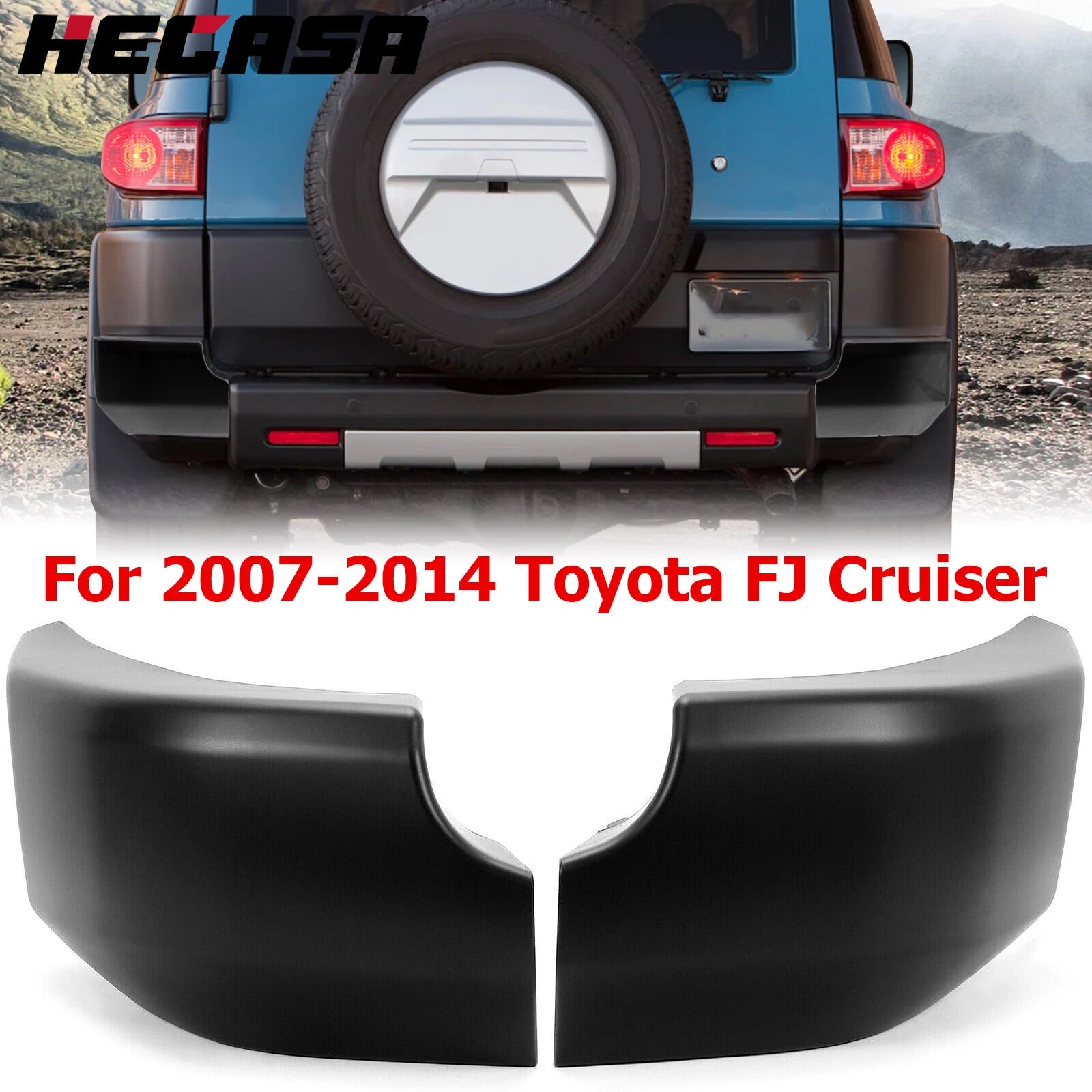 Pair Rear Bumper End Cap for Toyota FJ Cruiser (2007–2014)