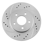 Set of 5 Lugs Front Drilled Brake Rotors & Ceramic Pads for Ford Mustang (2005–2010)