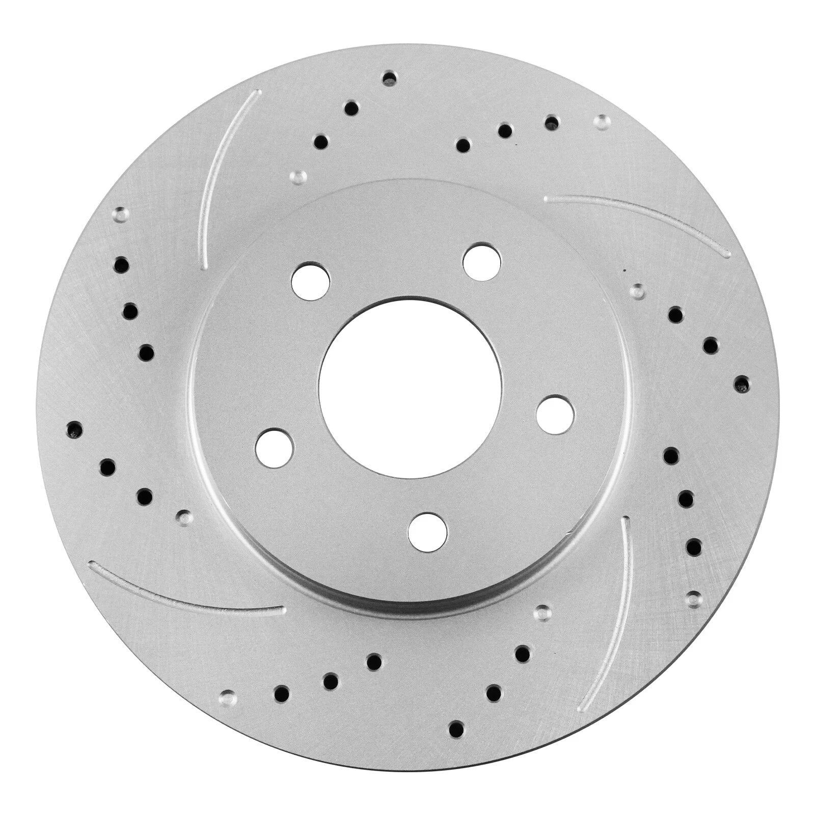 Set of 5 Lugs Front Drilled Brake Rotors & Ceramic Pads for Ford Mustang (2005–2010)