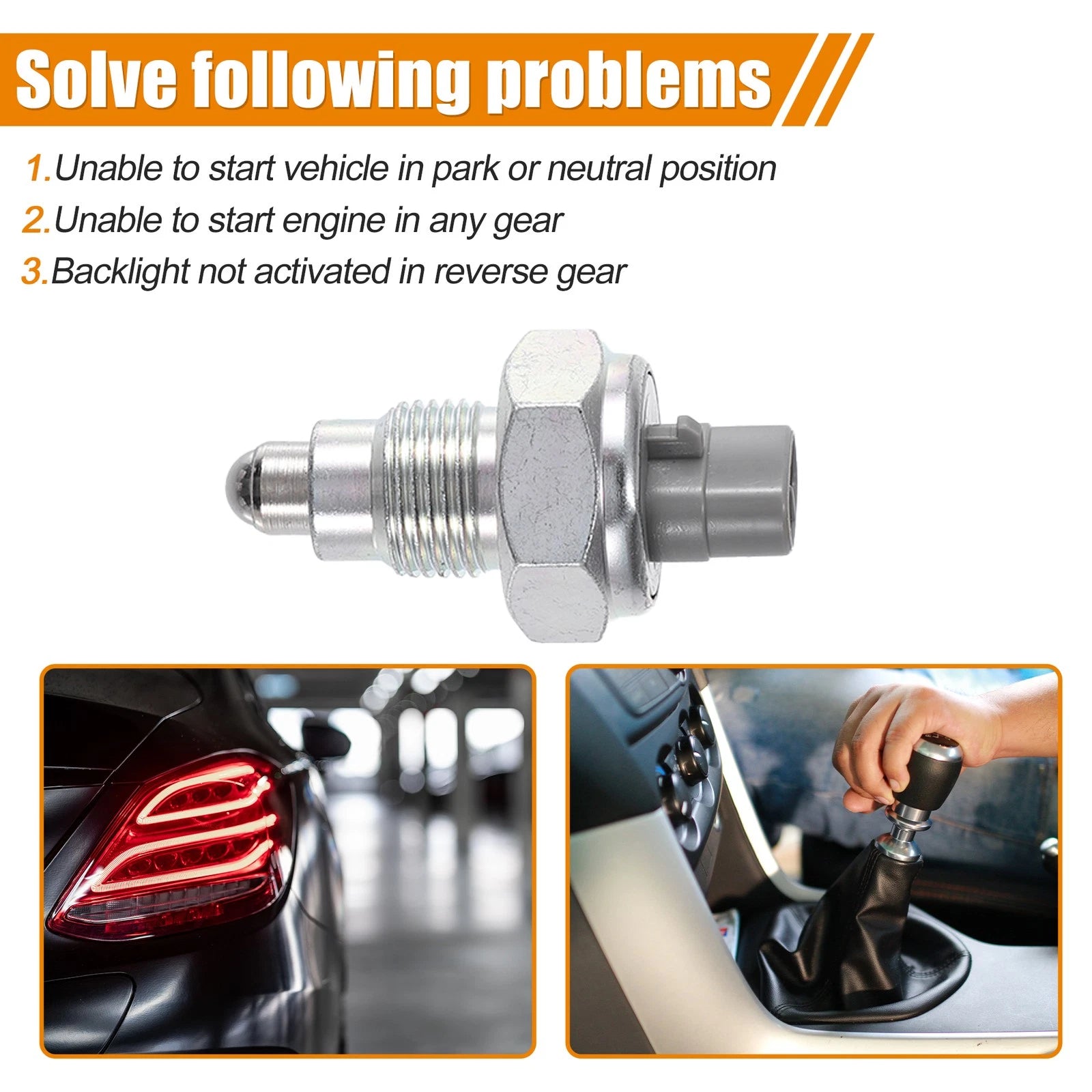 Back-up Lamp Switch for Toyota 4Runner (1987) Metal Plastic Silver Gray