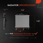 Radiator with Trans Oil Cooler for Ford Festiva (1988–1993)