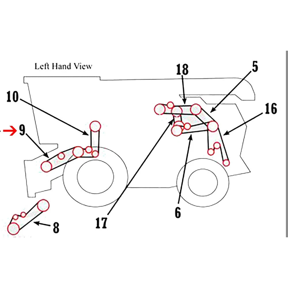 H201334 Feederhouse Belt for John Deere 9560, 9570 (2004–2007)