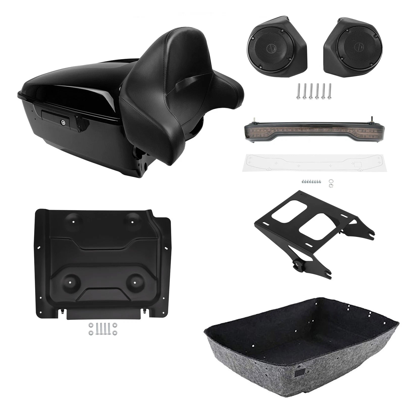 Trunk Pad Mount Rack Speakers Light Plate for Harley Road Glide (2014–2026)